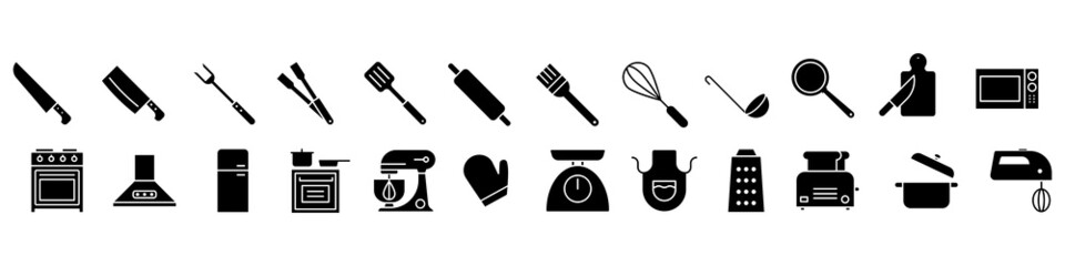 Kitchen icon vector set. cooking illustration sign collection. Cook symbol or logo.