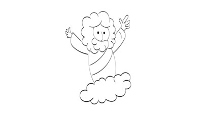 Biblical Symbol. Christian Line icon. use as book clipart, stationery, Office stationery. Printable coloring page for kids.