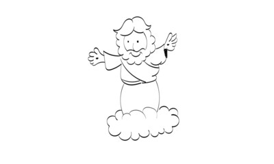 Biblical Symbol. Christian Line icon. use as book clipart, stationery, Office stationery. Printable coloring page for kids.