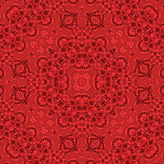 Seamless red tile mosaic ornamental pattern