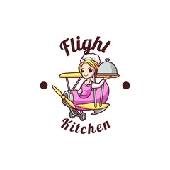 airplane chef logo consept vector illustration design