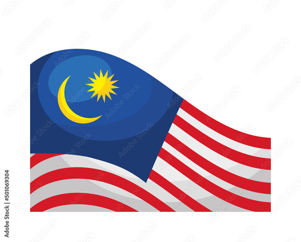 Sticker malaysia flag waving