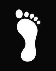human footprint, black color, vector illustration