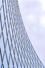 Glass building in a low angle view at Silicon Valley, San Jose bay area, California