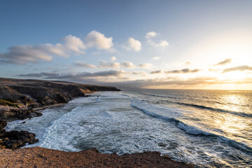 Sunset at La Pared, Fuerteventura, Canarias, Spain.