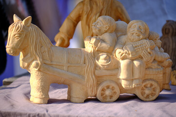 children carved wooden toy