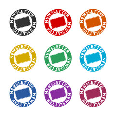 Newsletter icon sign color set