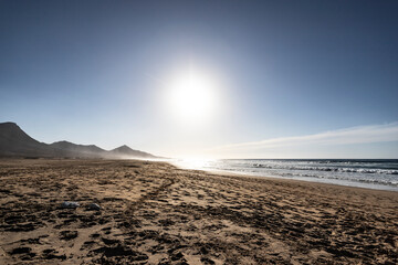 Afternoon at Cofete Beach in Fuerteventura, Spain.