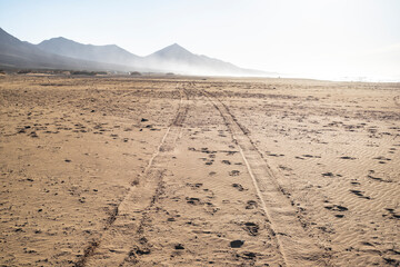 Afternoon at Cofete Beach in Fuerteventura, Spain.