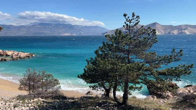 Krk island coastline near Baska