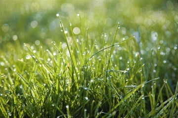 green gras with morning dew