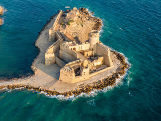Le Castella, Calabria, Italy. Aerial drone view