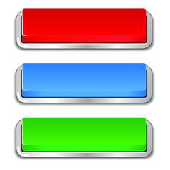 Colors Push Buttons isolated on a white background