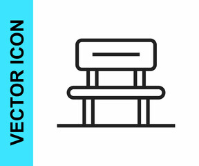 Black line Waiting hall icon isolated on white background. Vector