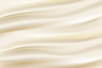 Fototapeta na wymiar cream 3d abstract curtain scene liquid wavy background