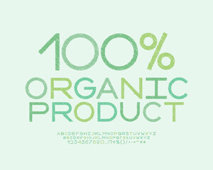 Modern product emblem One hundred percent and Creative letters and numbers set