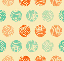 marbling polka dots seamless pattern tile in orange blue shades