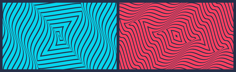 Optic art illustration. The geometric background by stripes. 3d vector pattern for brochure, annual report, magazine, poster, presentation, flyer or banner.