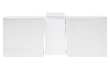 Piles of business cards isolated on white