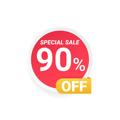 Special offer sale tag discount isolated in white background