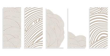 wavy doodle vector template background set    