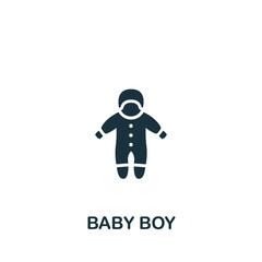 Baby Boy icon. Monochrome simple Baby icon for templates, web design and infographics