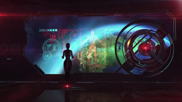 The sci-fi plot is an alien introducing a virus to the earth, 3D render