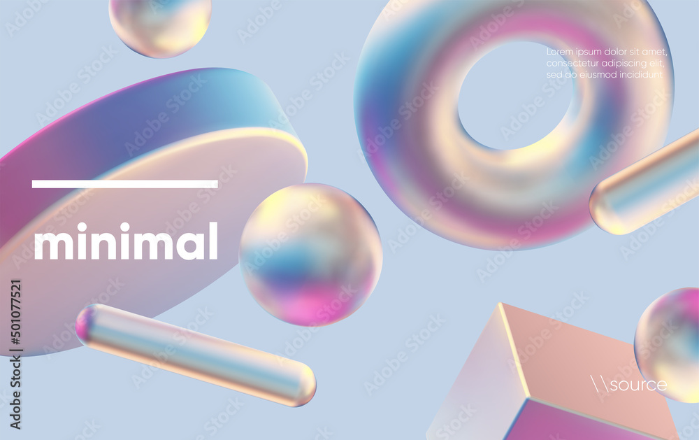 Wall mural 3d background with gradient geometric shapes. eps10 vector.