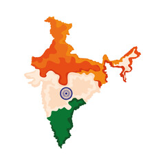 india flag in map