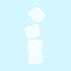 Sugar bar for Cafe concept vector illustration. Sugar cube stack. Sugar cube cartoon vector.