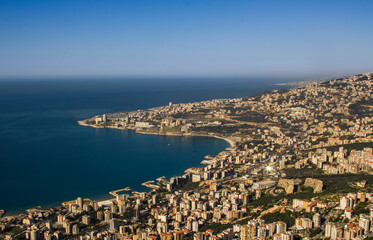 Fototapeta na wymiar Mount Lebanon Seashore panorama Haris