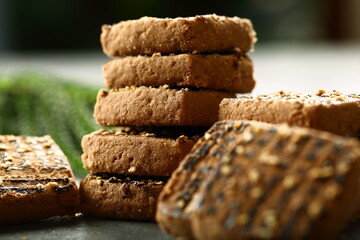 Chocolate cookies. homemade fresh baked sugar free biscuits.
