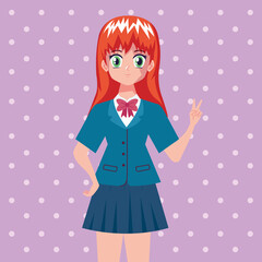 girl wearing uniform blue
