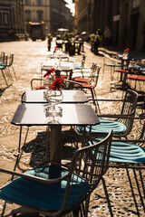 Outdoor Restaurant Caffe in Florence, Italy 