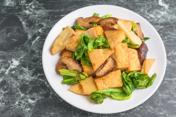 筍と豆腐のオイスターソース炒め