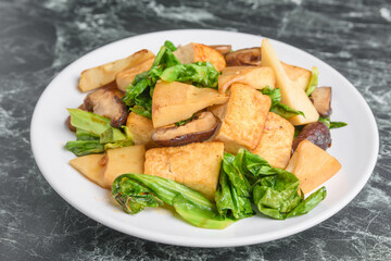 筍と豆腐のオイスターソース炒め