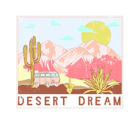 Desert Arizona, best sunshine, vintage wild west, vector t-shirt design. desert vibes artwork Vintage Girls artwork for t-shirts prints, Apparel sticker ,posters and others 
