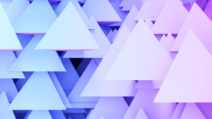 Abstract blue purple triangle structure background, geometric background, 3d rendering
