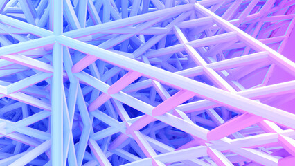 Abstract background purple blue gradient line shape structure, geometric background, 3d rendering