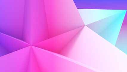 Abstract background with a hexagonal triangle structure in blue and light purple., geometric background, 3d rendering