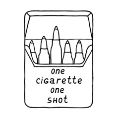 A pack of cigarettes in which instead of cigarettes bullets. On the pack the inscription 