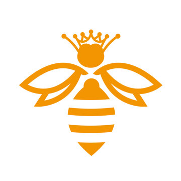 Queen Bee icon flat logo vector illustration mascot design