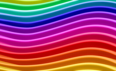 Abstract background of colorful plastic sheets. 3D rendering image.