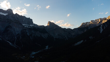 Obraz premium Mountain landscape in national park Theth in the Albanian alps.