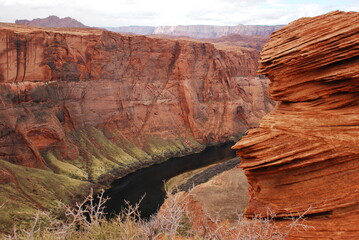 Horseshoe Bend in Colorado River near Glen Canyon United States and Grand Canyon Arizona