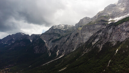 Theth National Park. Shkoder County, Albania. landscape in the central part of Albanian Alps.