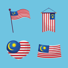 Obraz premium four hari merdeka icons