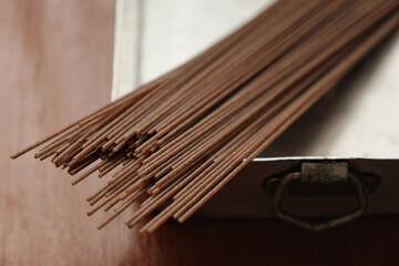 incense sticks on a table