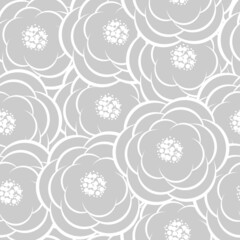 pattern with flowers on a gray background. seamless pattern with white flowers