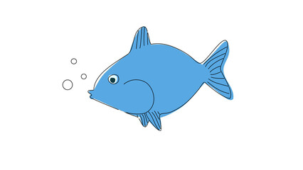 Vector fish drawn by hand